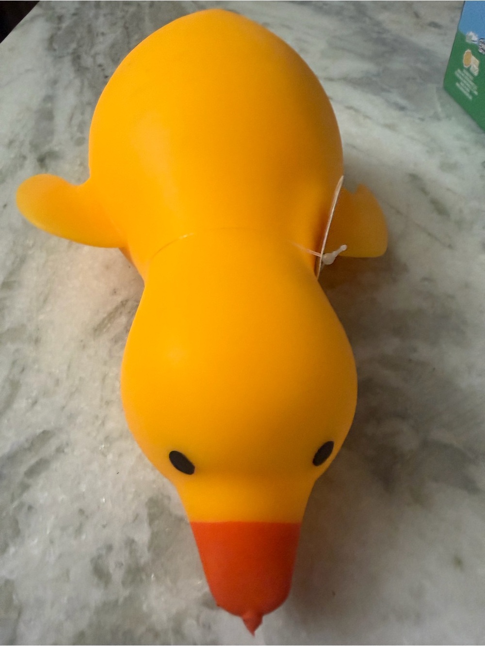 Yellow Rubber Duck Dog Toy with Orange Beak